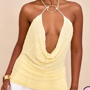 Yellow Halter Neck Top